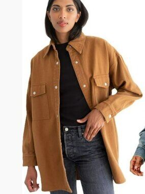 Brunette the Label oversized denim jacket brown -- fits a large range of sizes